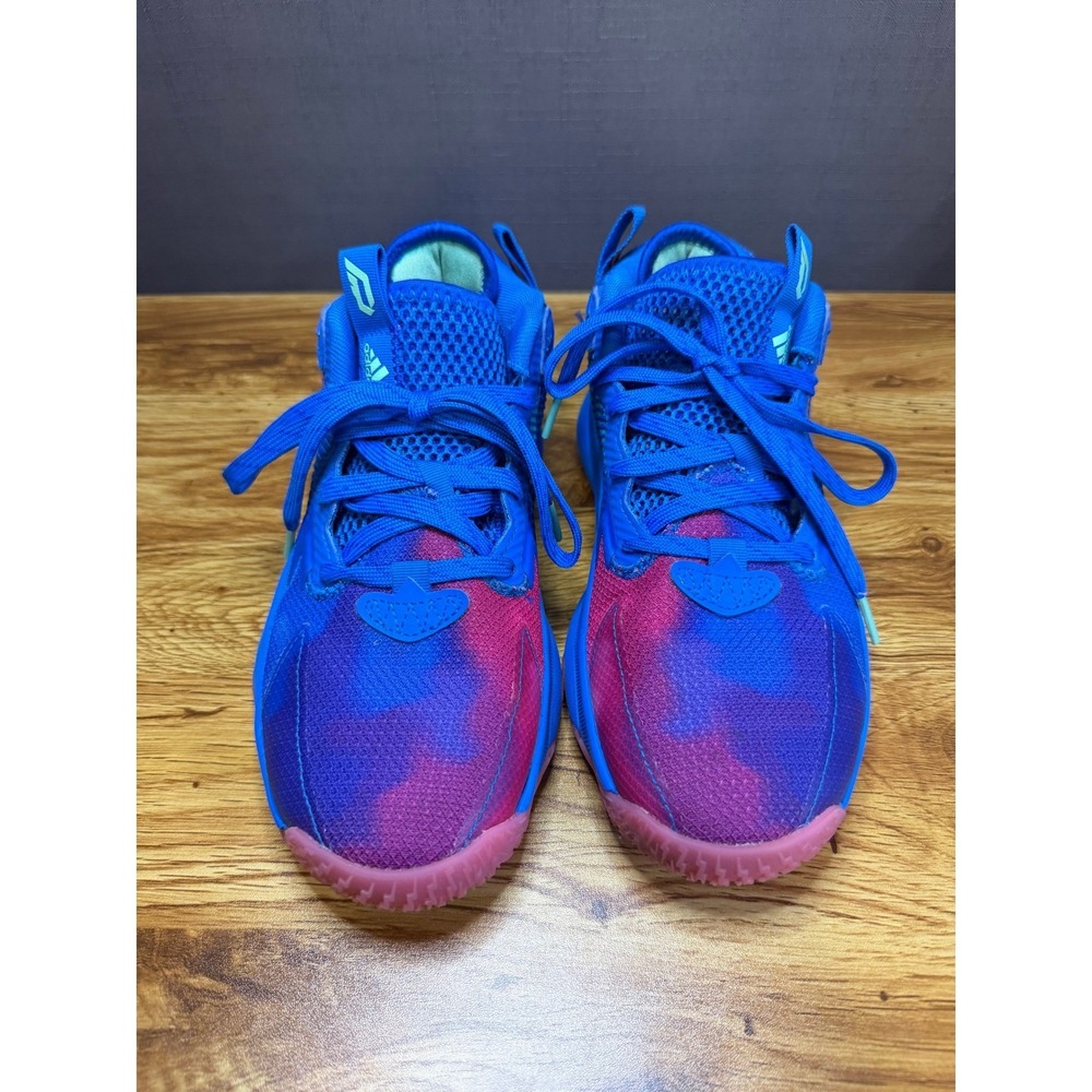 Adidas Dame 8 Battle of the Bubble Kids Basketball Shoes Blue Pink Sz 4.5